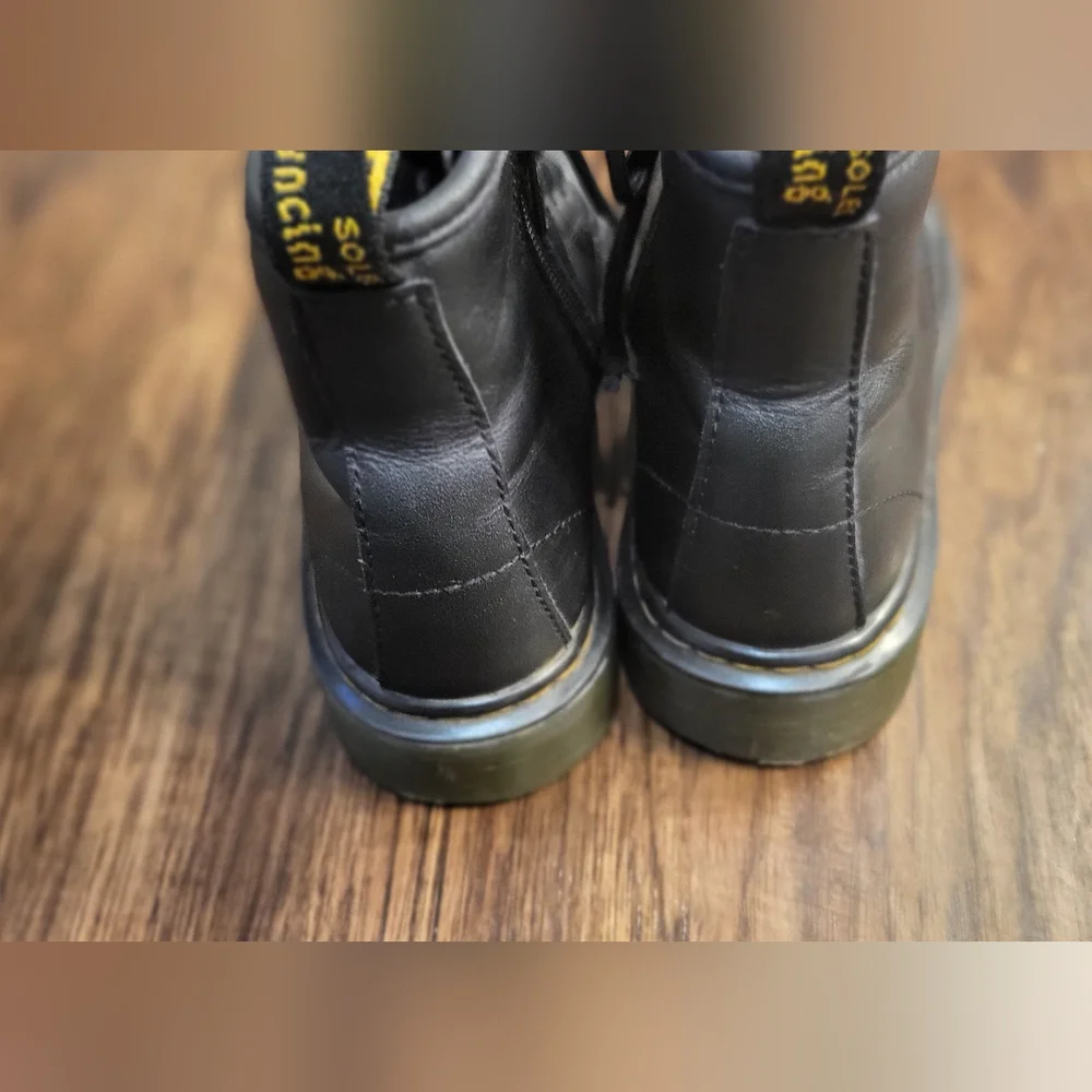 Dr Marten Black Ankle Moto Sole Bouncing Boots Size 13 Neutral Combat Winter